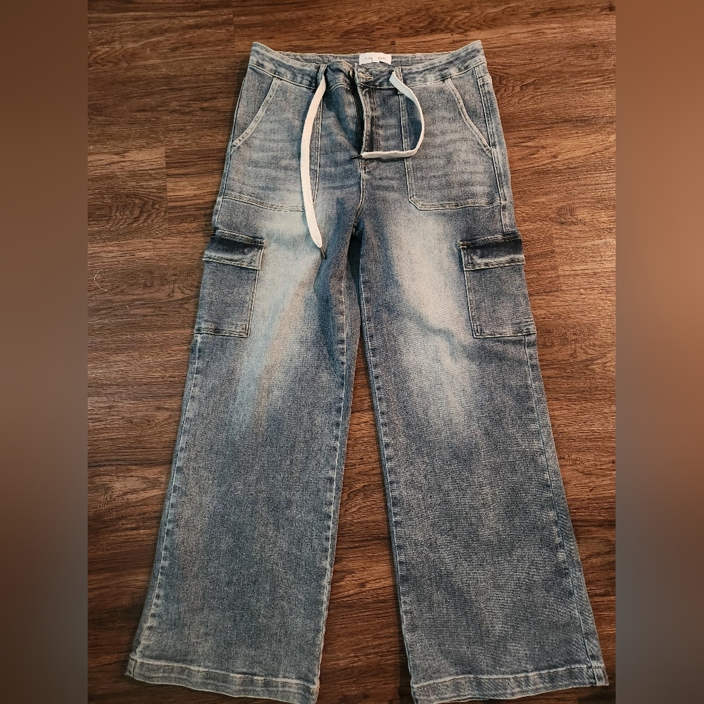 Risen Jeans Casual Blue Cargo Jeans